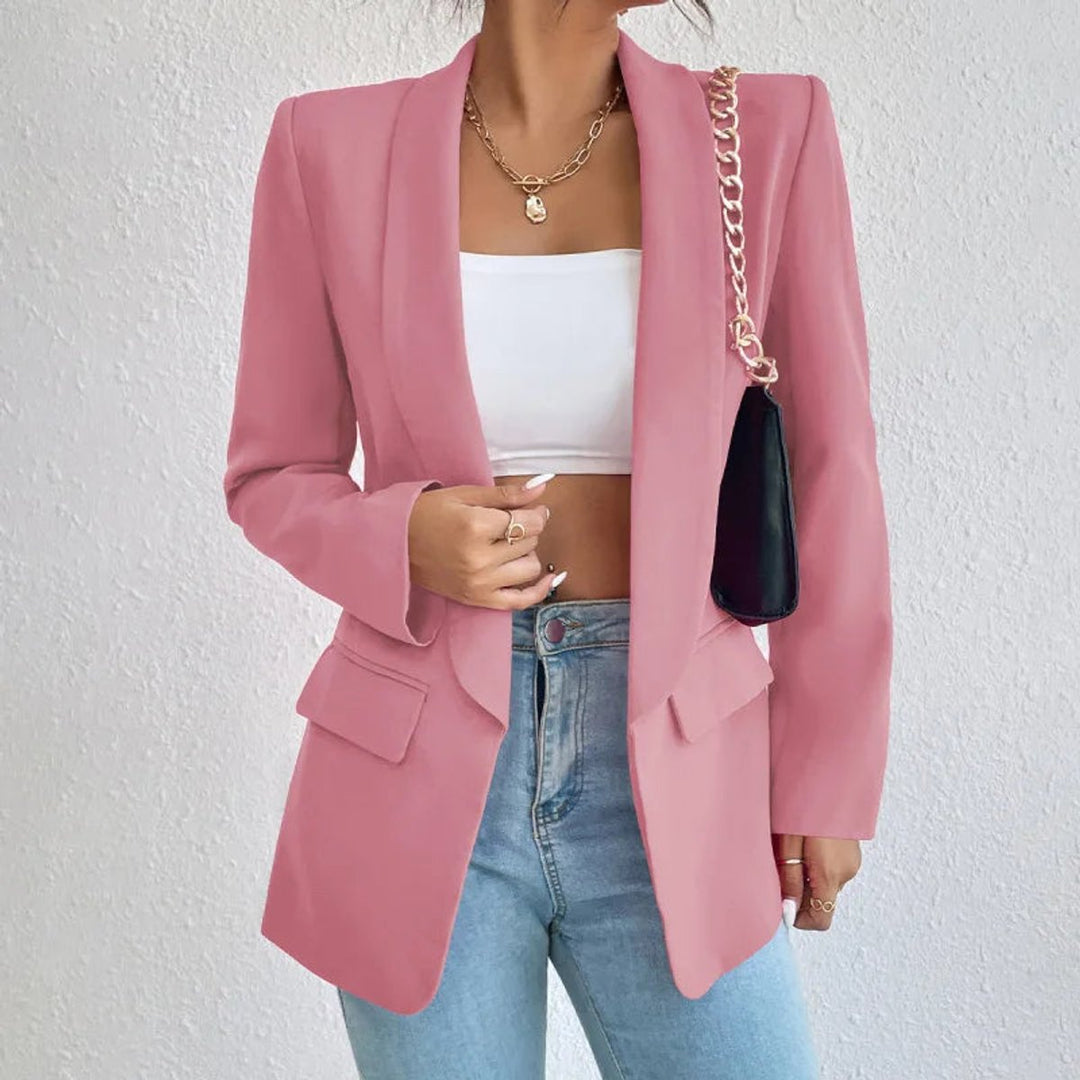 Women's Open-Front Long-Sleeve Office Blazer