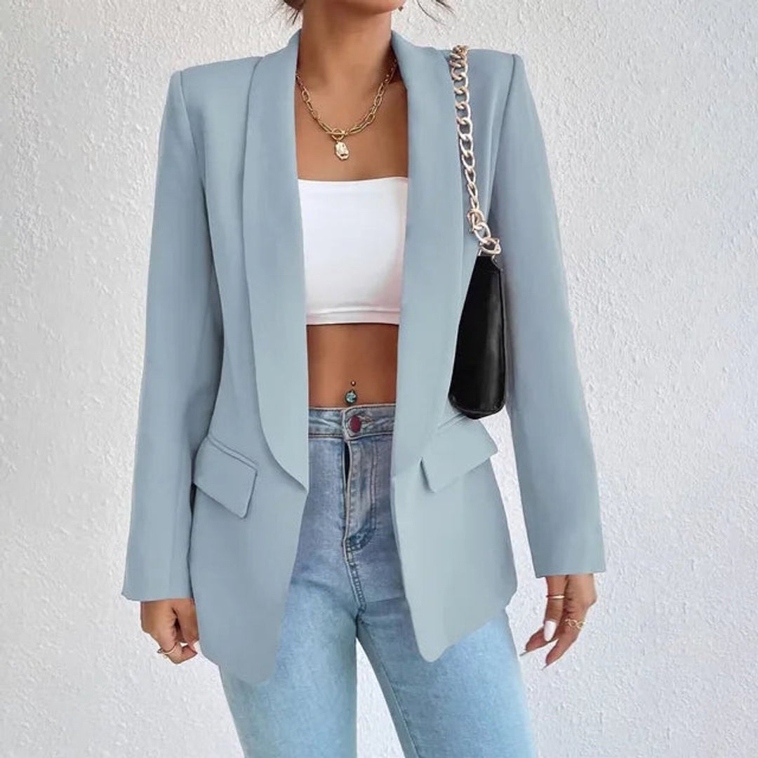Women's Open-Front Long-Sleeve Office Blazer