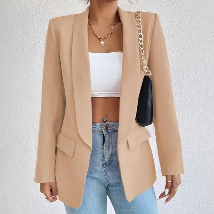 Women's Open-Front Long-Sleeve Shawl-Collar Blazer