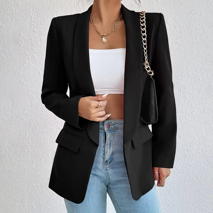Women's Open-Front Long-Sleeve Shawl-Collar Blazer