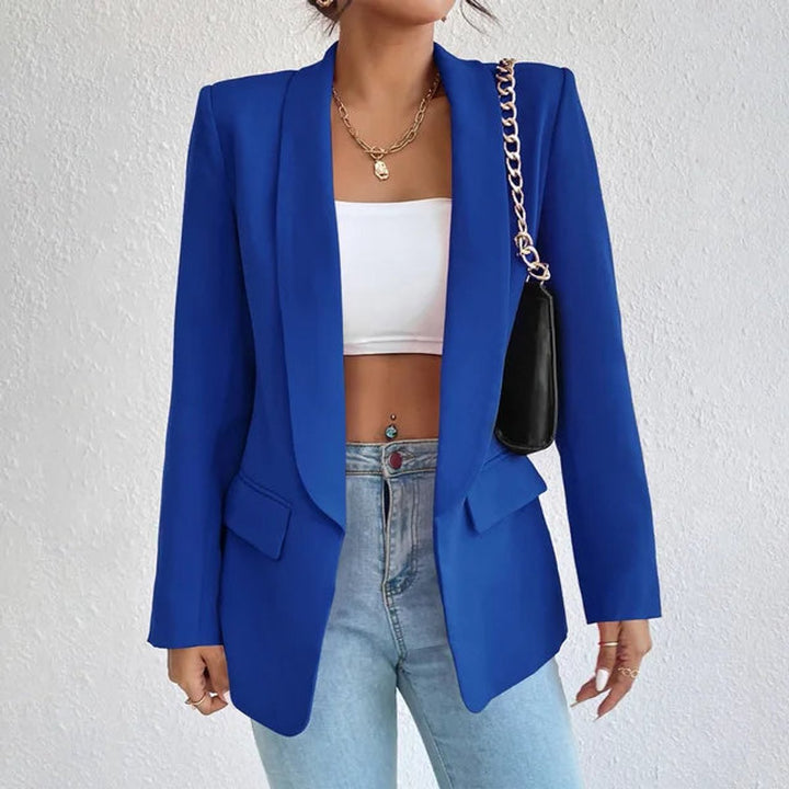 Women's Open-Front Long-Sleeve Shawl-Collar Blazer