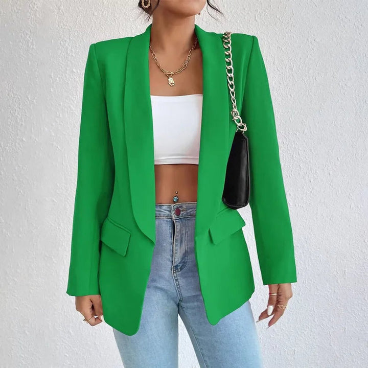 Women's Open-Front Long-Sleeve Shawl-Collar Blazer