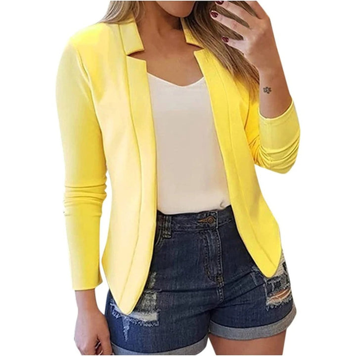 Women's Open-Front Long-Sleeve Slim-Fit Blazer