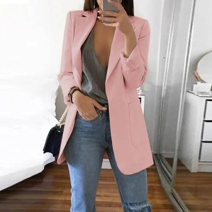 Women's Open-Front Long-Sleeve Slim-Fit Blazer