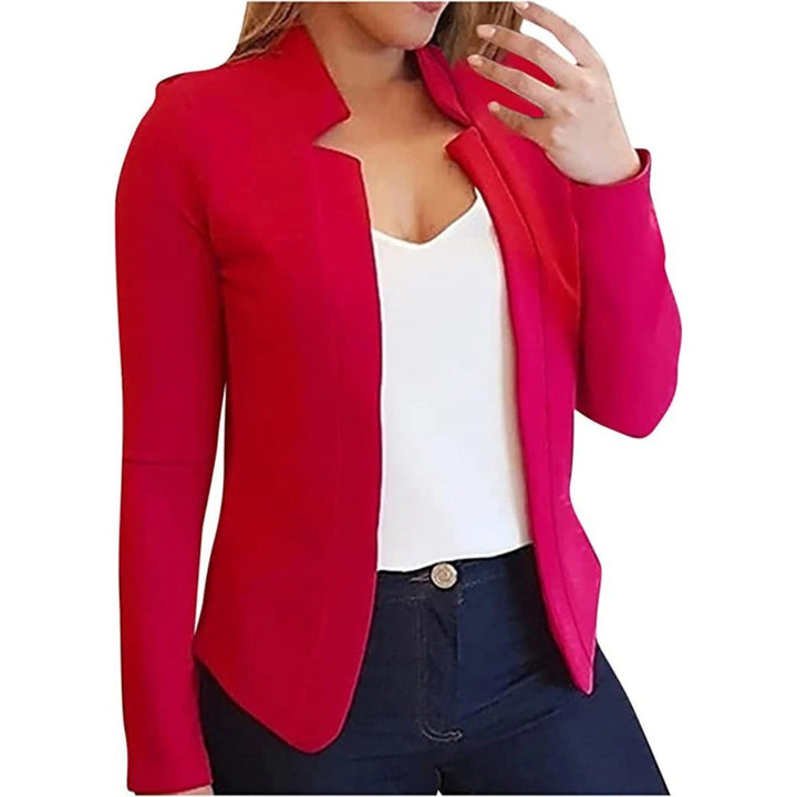 Women's Open-Front Long-Sleeve Slim-Fit Blazer