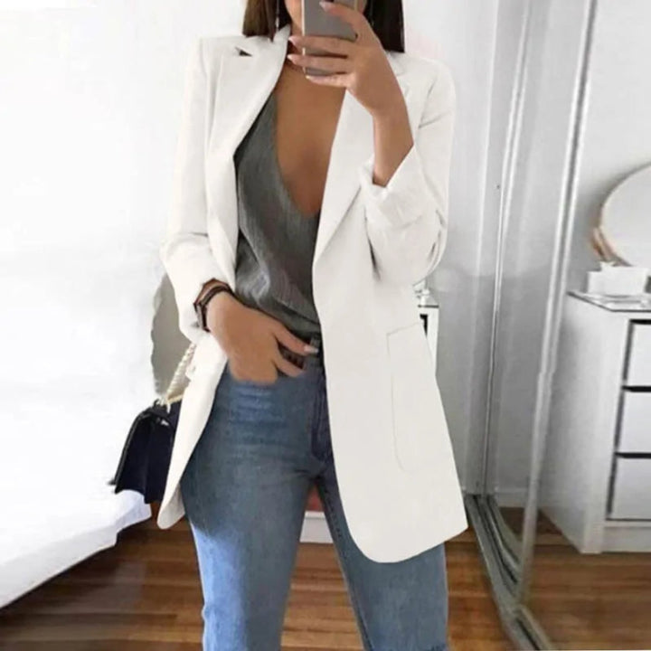 Women's Open-Front Long-Sleeve Slim-Fit Blazer