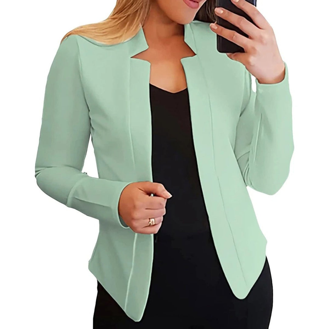 Women's Open-Front Long-Sleeve Slim-Fit Blazer