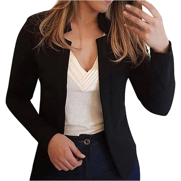 Women's Open-Front Long-Sleeve Slim-Fit Blazer