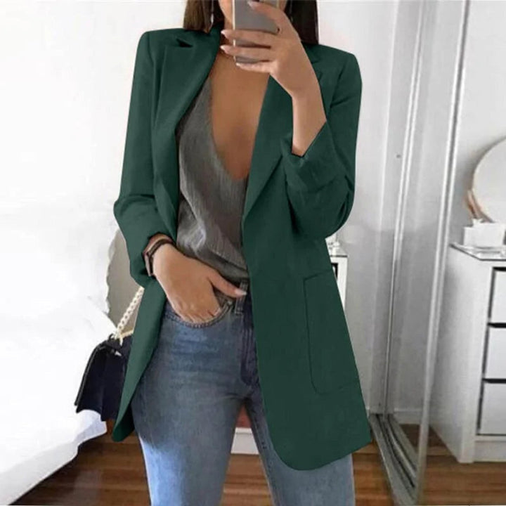 Women's Open-Front Long-Sleeve Tailored Blazer