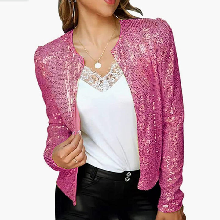 Women's Open-Front Sequin Blazer Jacket
