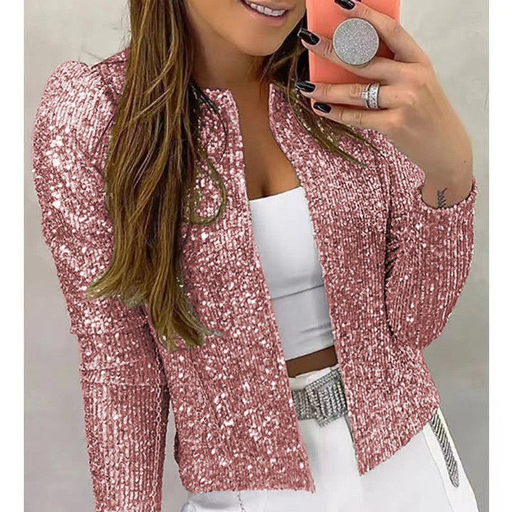 Women's Open-Front Sequin Blazer Jacket