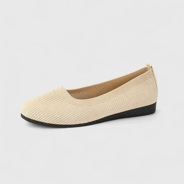 Women's Orthopedic Arch-Support Knit Slip-On Flats - Cream