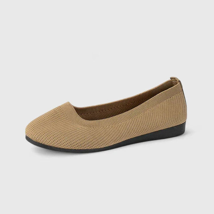 Women's Orthopedic Arch-Support Knit Slip-On Flats - Khaki