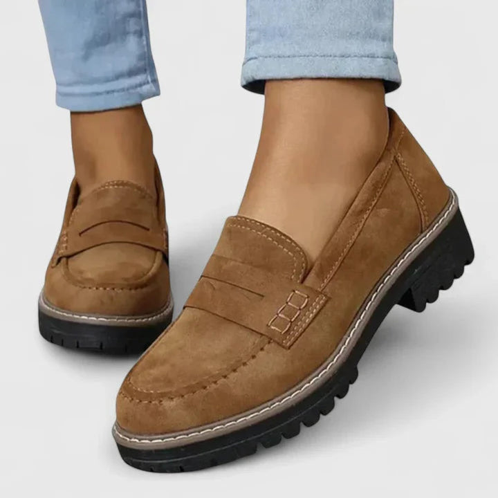 Women's Orthopedic Arch-Support Slip-On Platform Loafers - Brown