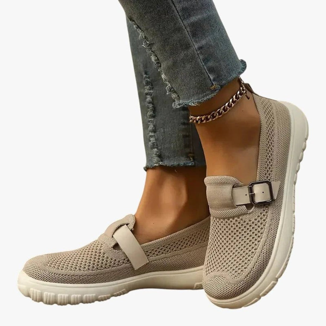 Women's Orthopedic Breathable Mesh Buckle Slip-On Sneakers