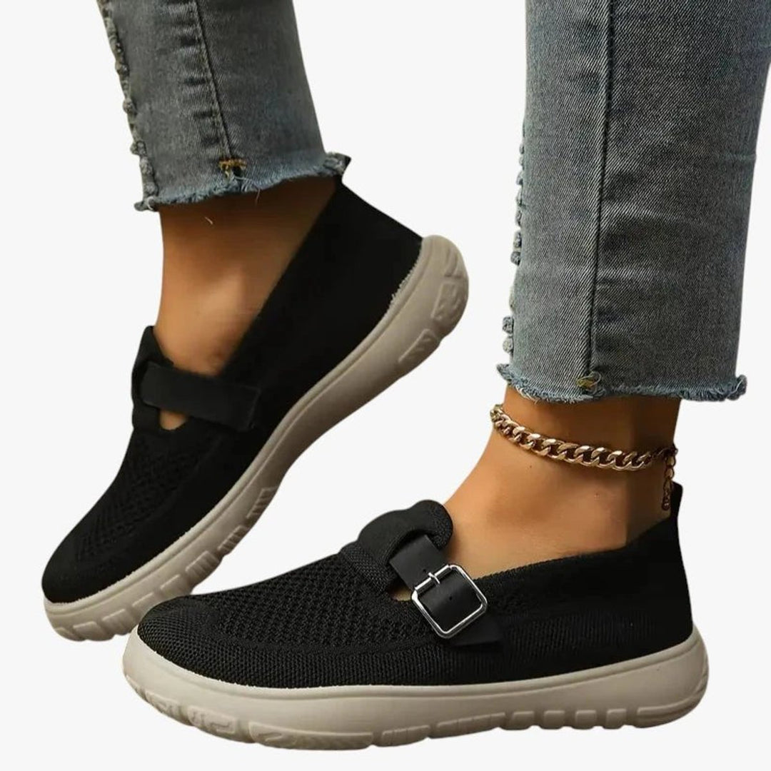 Women's Orthopedic Breathable Mesh Buckle Slip-On Sneakers