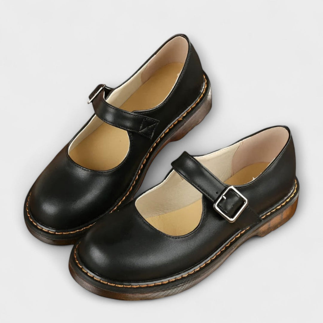 Women's Orthopedic Buckle-Strap Low-Profile Mary Jane Flats