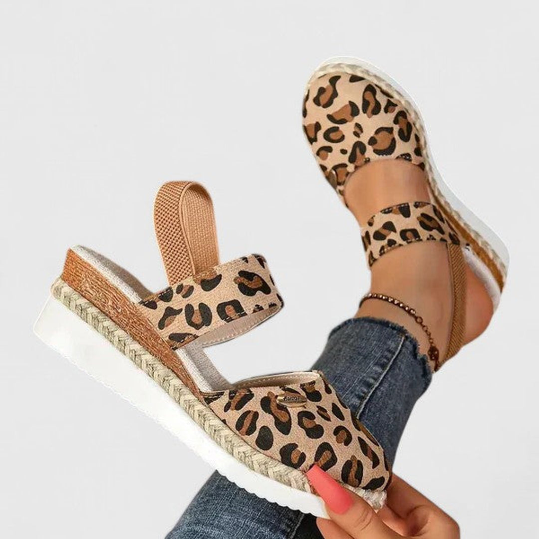 Women's Orthopedic Elastic-Strap Espadrille Wedge Sandals