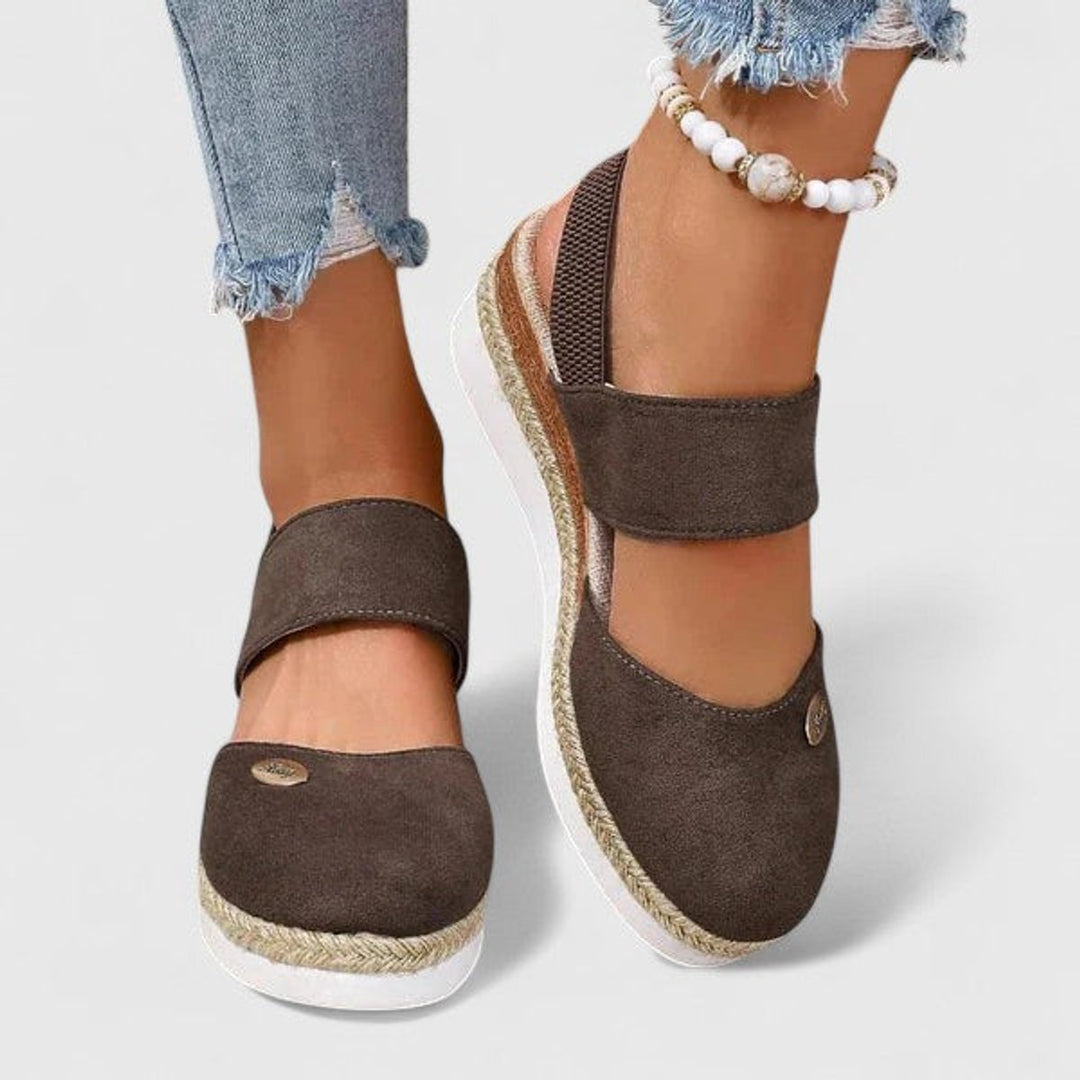Women's Orthopedic Elastic-Strap Espadrille Wedge Sandals