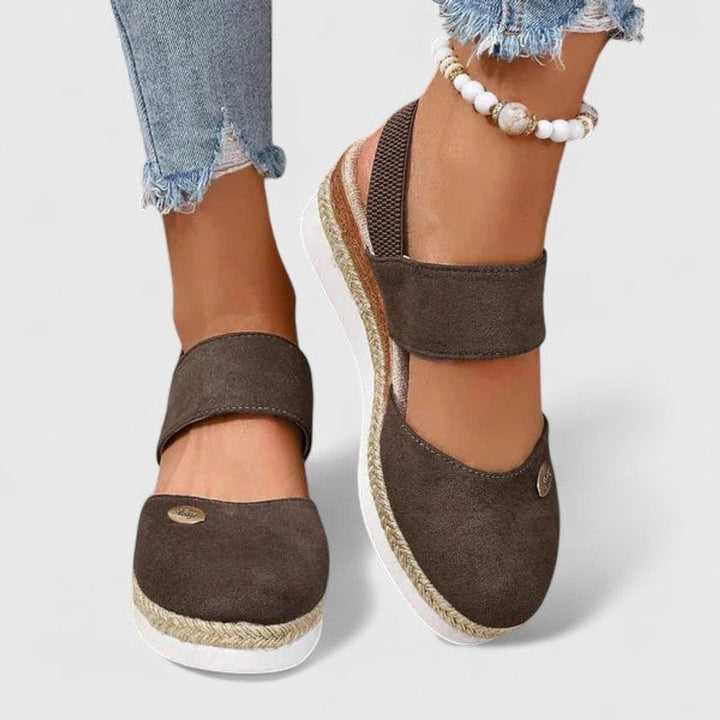 Women's Orthopedic Elastic-Strap Espadrille Wedge Sandals