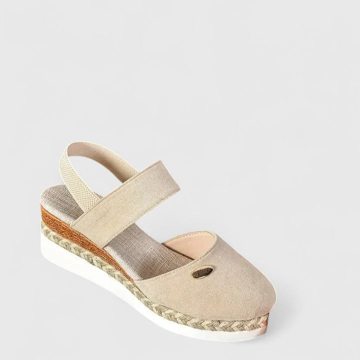 Women's Orthopedic Elastic-Strap Espadrille Wedge Sandals