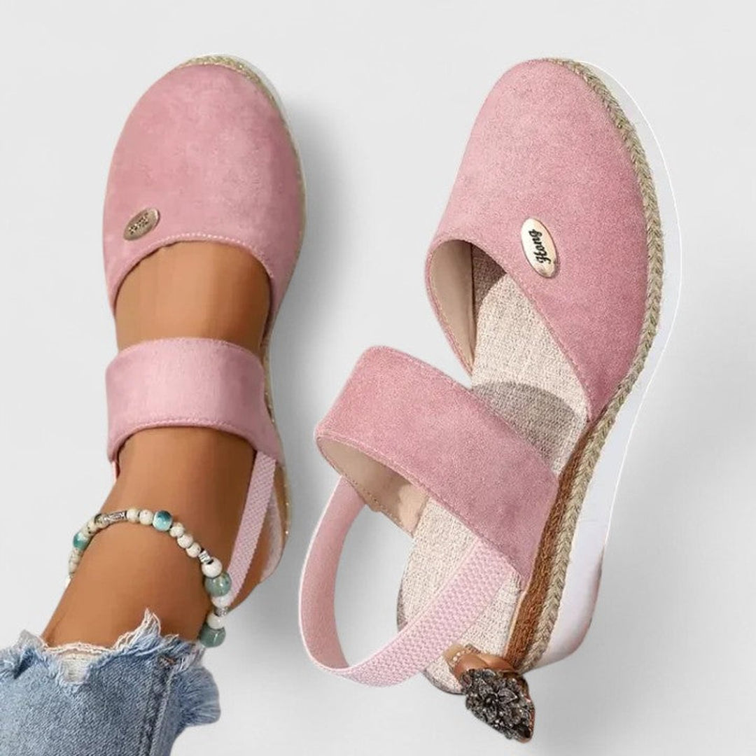 Women's Orthopedic Elastic-Strap Espadrille Wedge Sandals