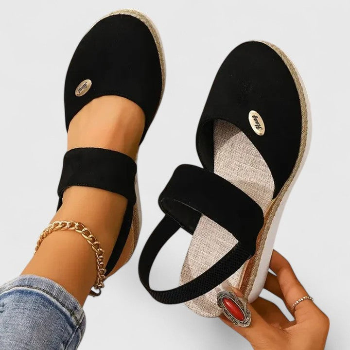 Women's Orthopedic Elastic-Strap Espadrille Wedge Sandals