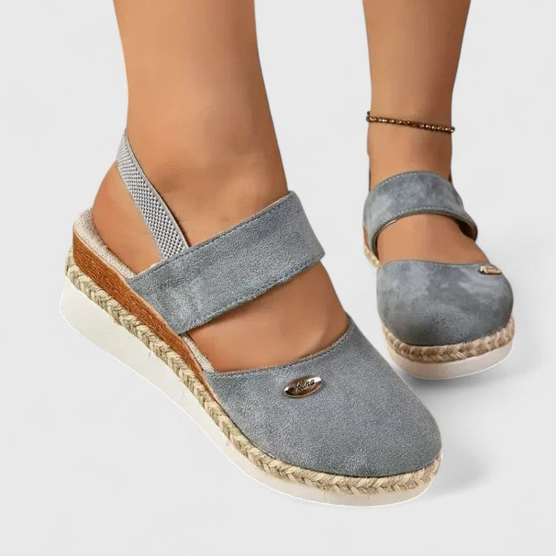 Women's Orthopedic Elastic-Strap Espadrille Wedge Sandals