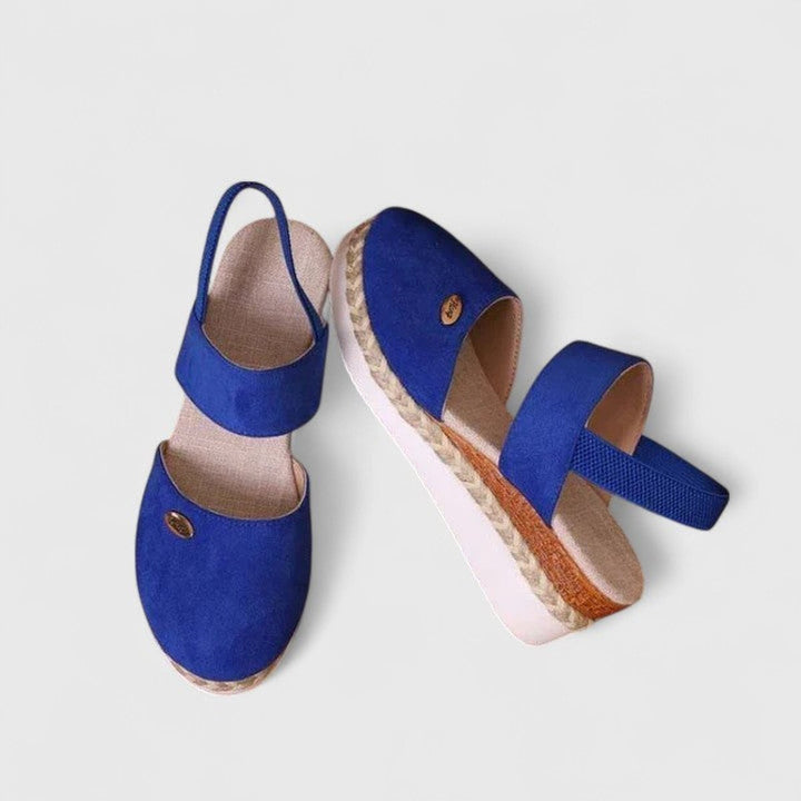 Women's Orthopedic Elastic-Strap Espadrille Wedge Sandals