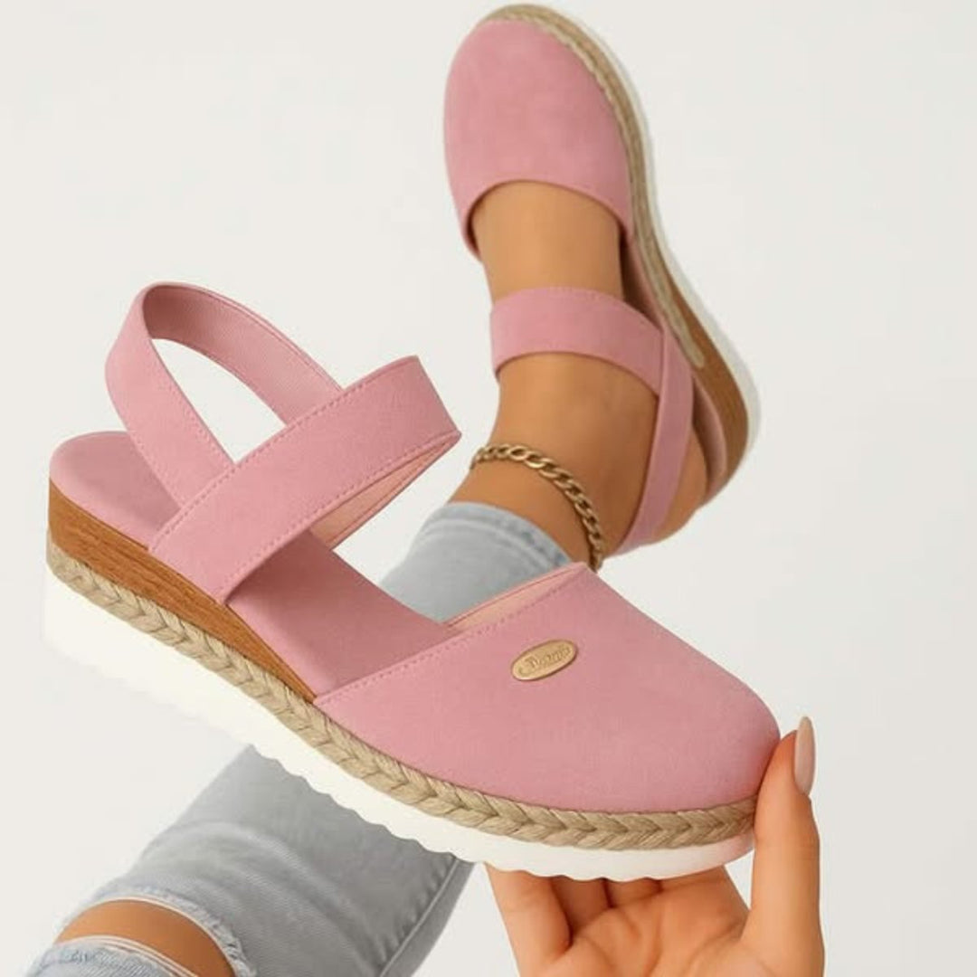 Women's Orthopedic Espadrille Wedge Slingback Sandals - Pink