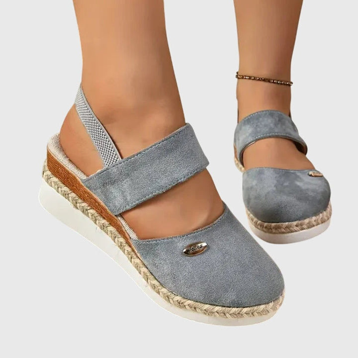 Women's Orthopedic Espadrille Wedge Slingback Sandals - Gray