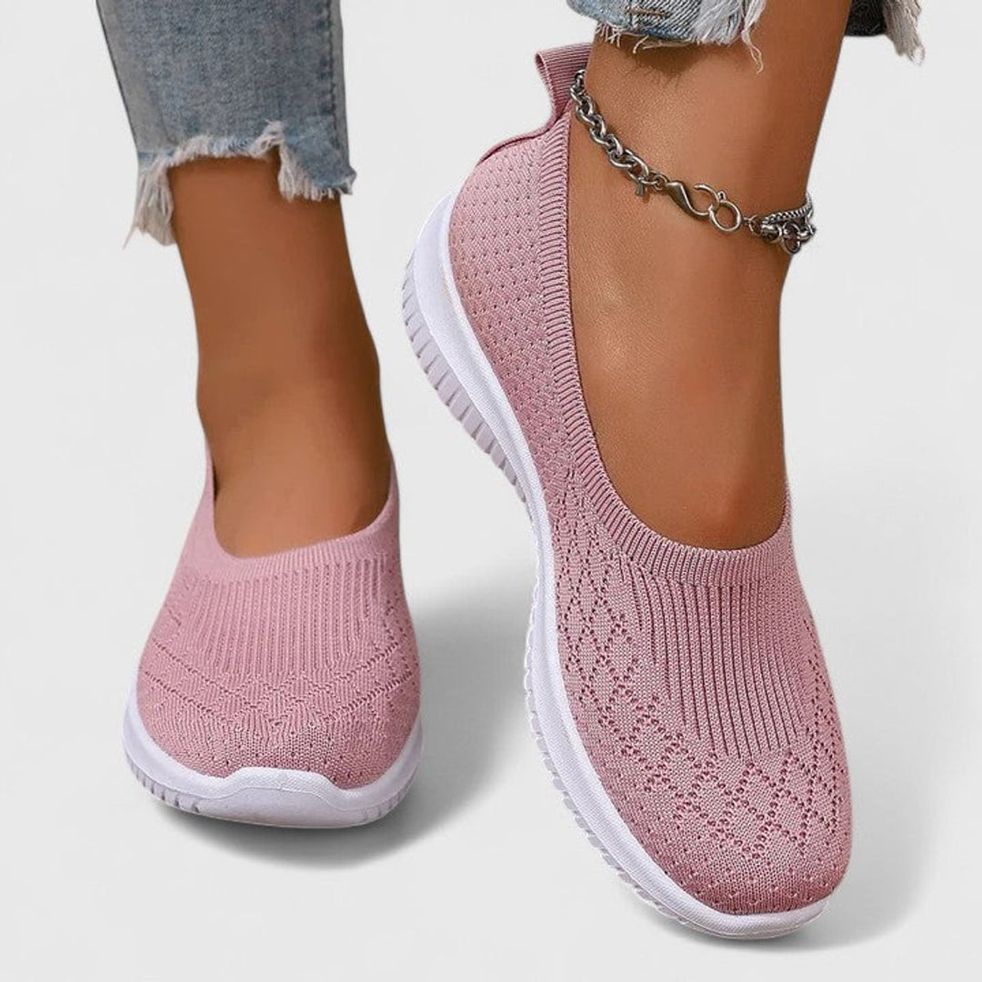 Women's Orthopedic Knit Slip-On Sneaker Flats - Pink