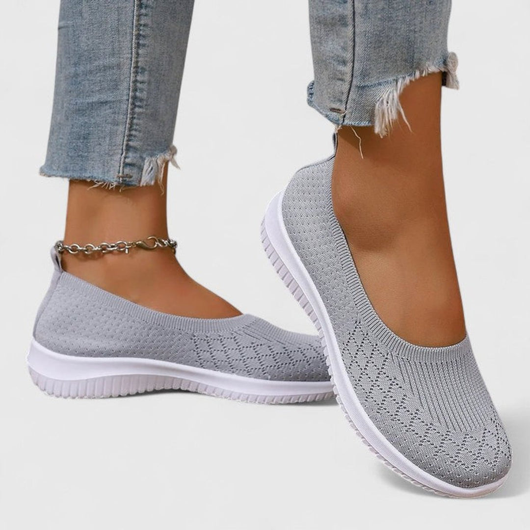 Women's Orthopedic Knit Slip-On Sneaker Flats - Gray