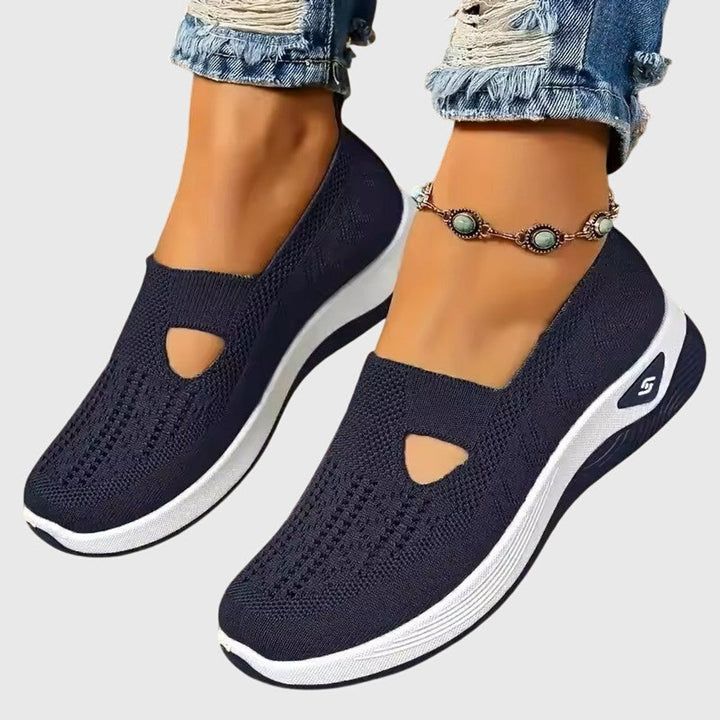 Women's Orthopedic Knit Slip-On Sneakers Breathable Walking Shoes
