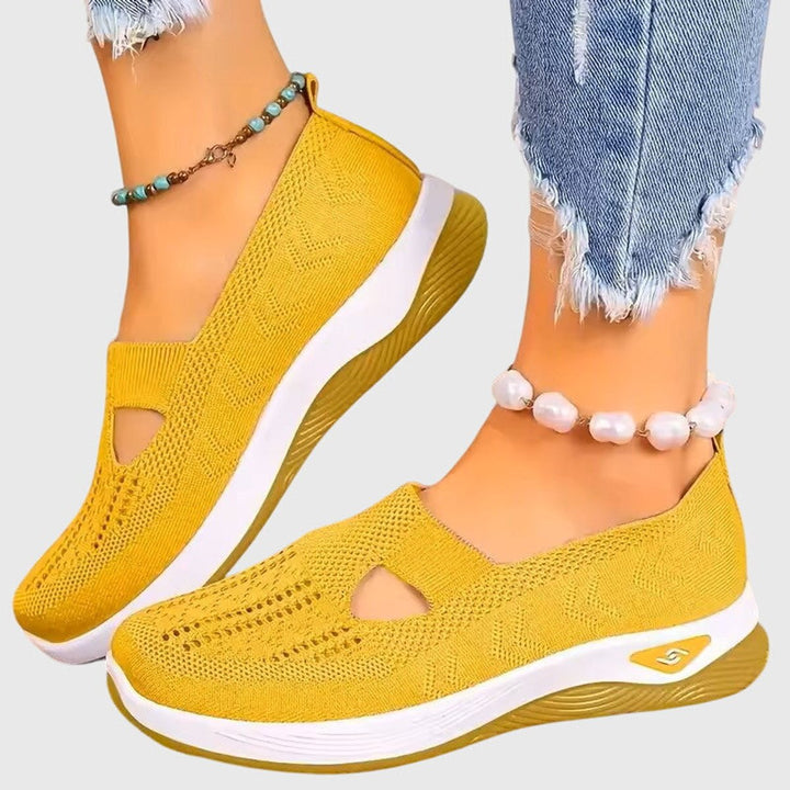 Women's Orthopedic Knit Slip-On Sneakers Breathable Walking Shoes