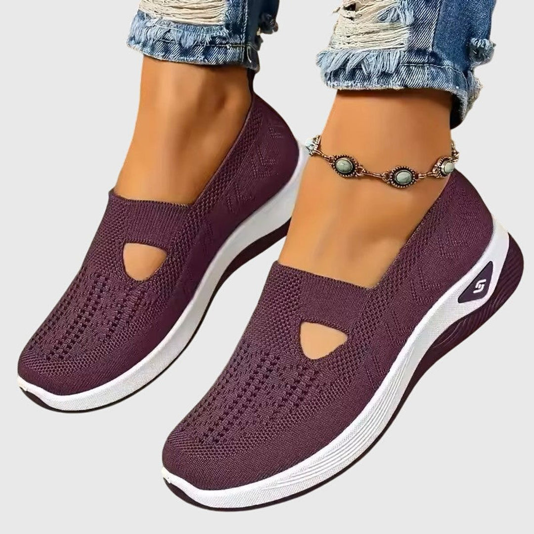Women's Orthopedic Knit Slip-On Sneakers Breathable Walking Shoes