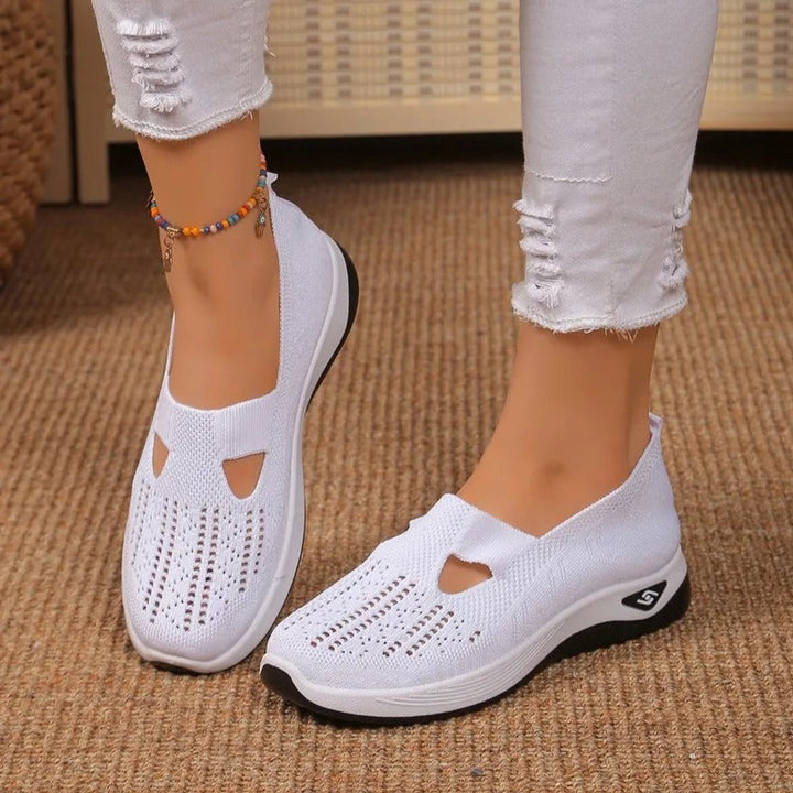 Women's Orthopedic Knit Slip-On Sneakers Breathable Walking Shoes