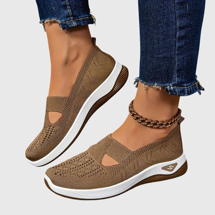 Women's Orthopedic Knit Slip-On Sneakers Breathable Walking Shoes