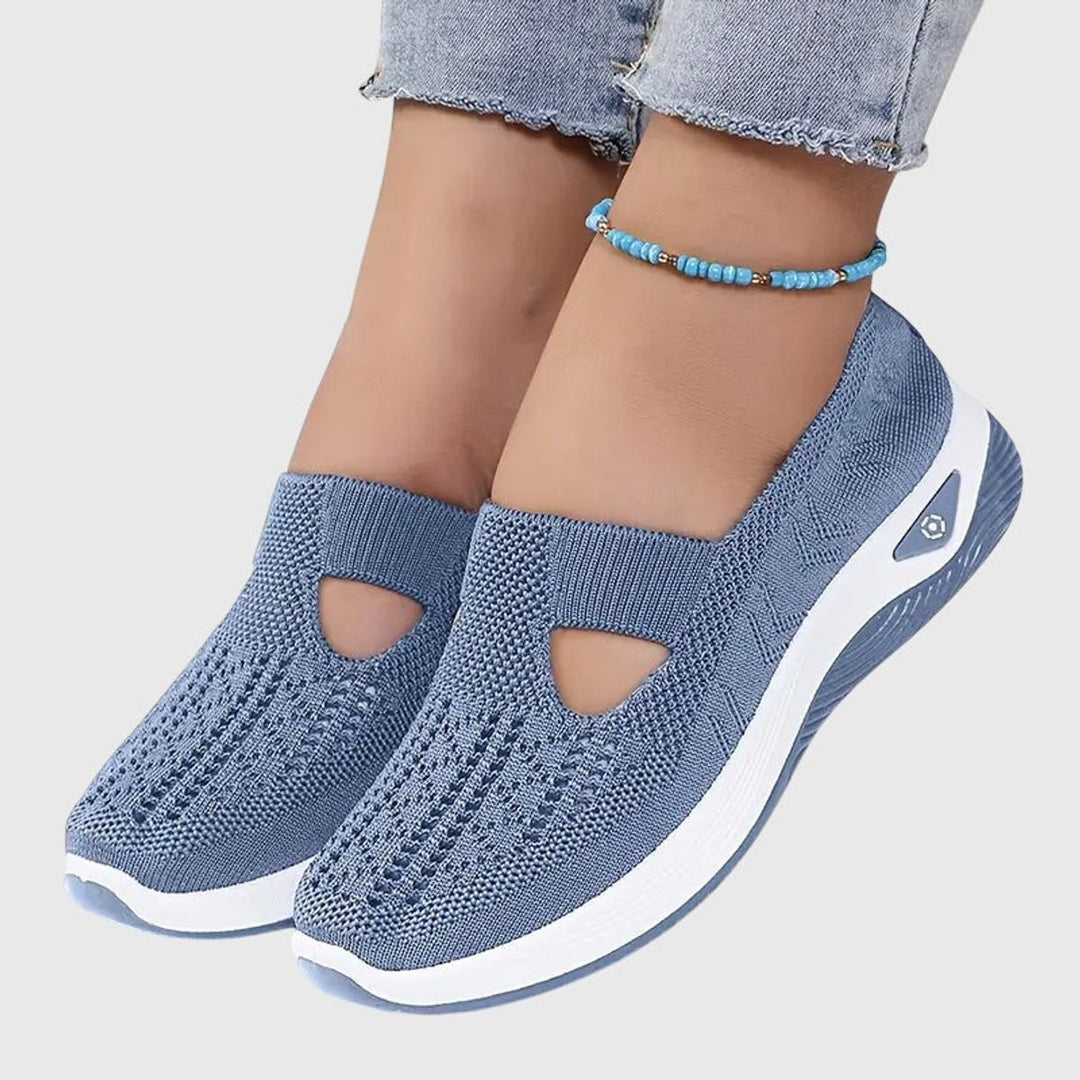 Women's Orthopedic Knit Slip-On Sneakers Breathable Walking Shoes