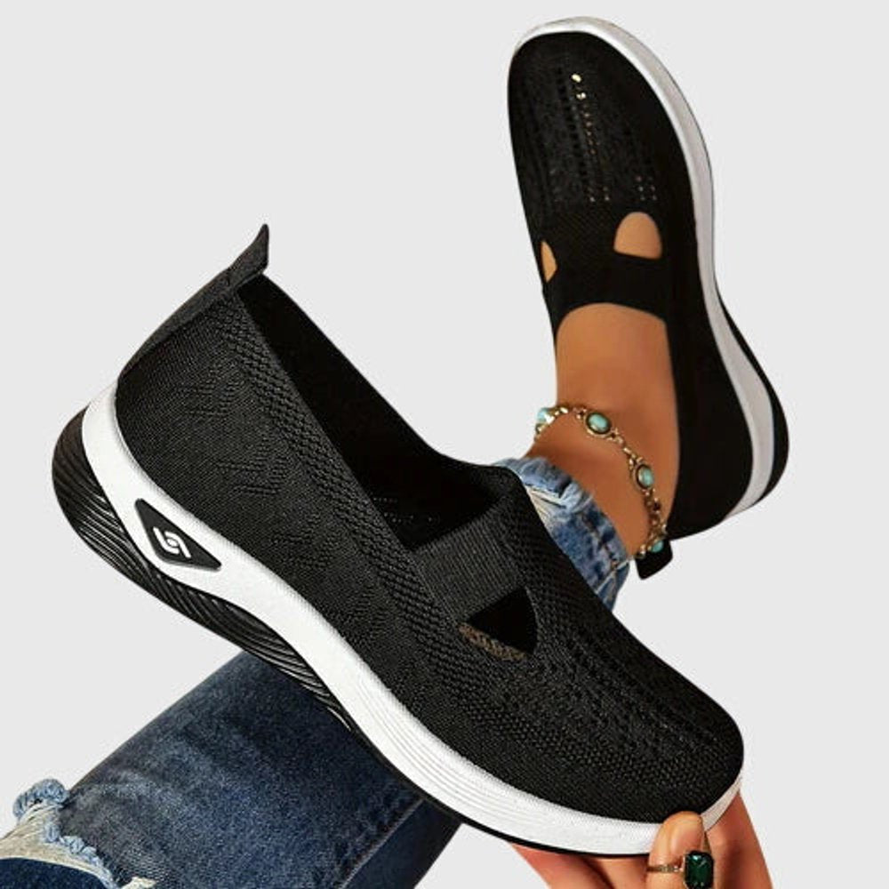 Women's Orthopedic Knit Slip-On Sneakers Breathable Walking Shoes