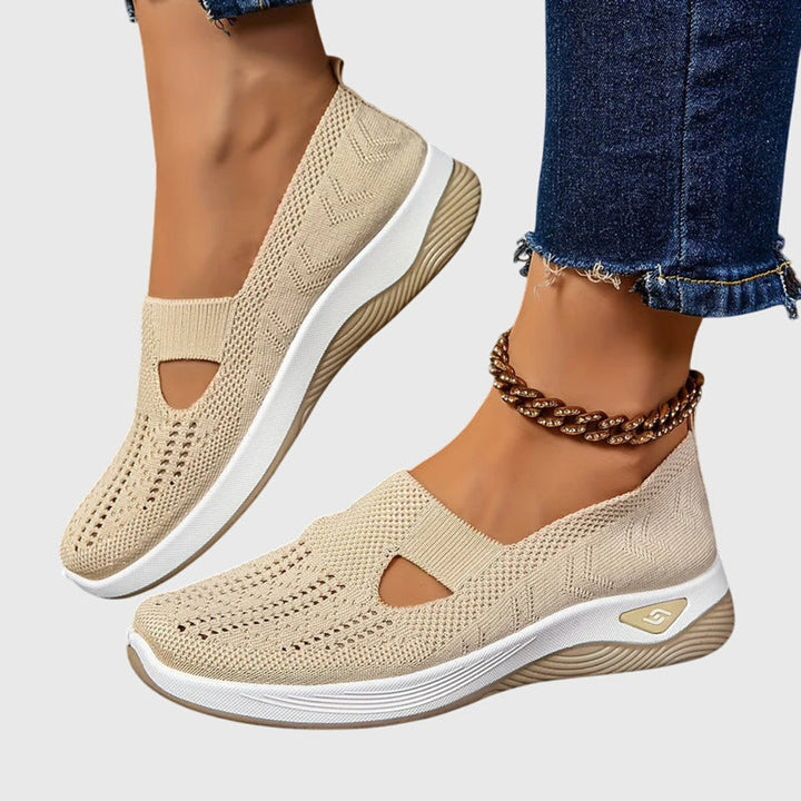 Women's Orthopedic Knit Slip-On Sneakers Breathable Walking Shoes