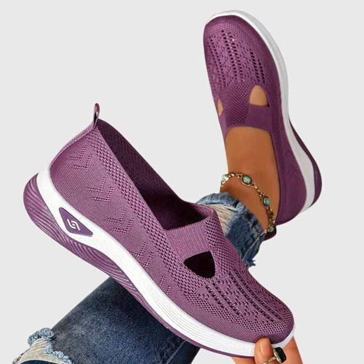 Women's Orthopedic Knit Slip-On Sneakers Breathable Walking Shoes