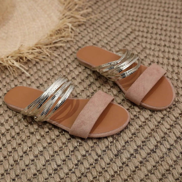Women's Orthopedic Memory-Foam Slip-On Multi-Strap Flat Sandals