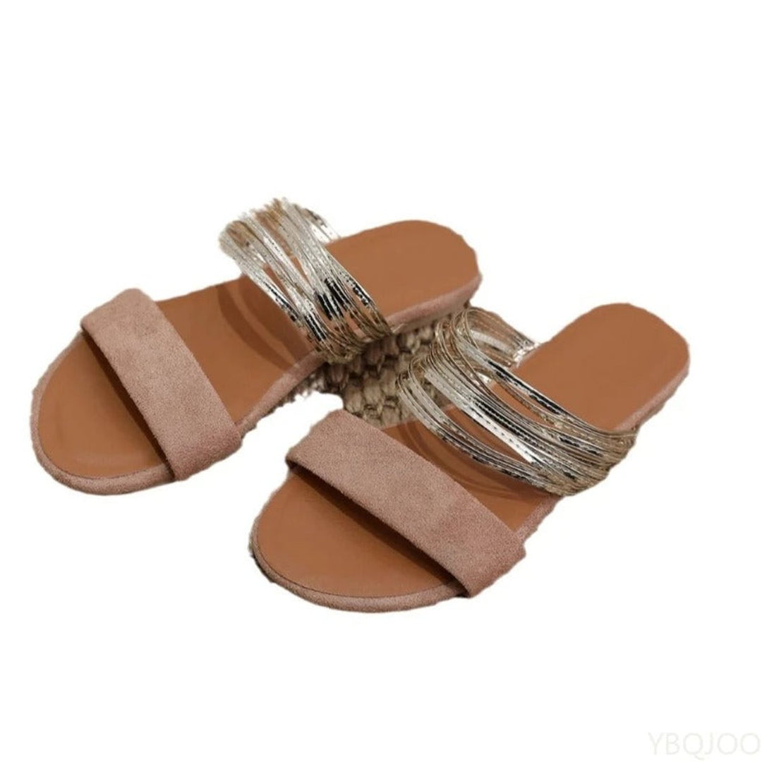 Women's Orthopedic Memory-Foam Slip-On Multi-Strap Flat Sandals
