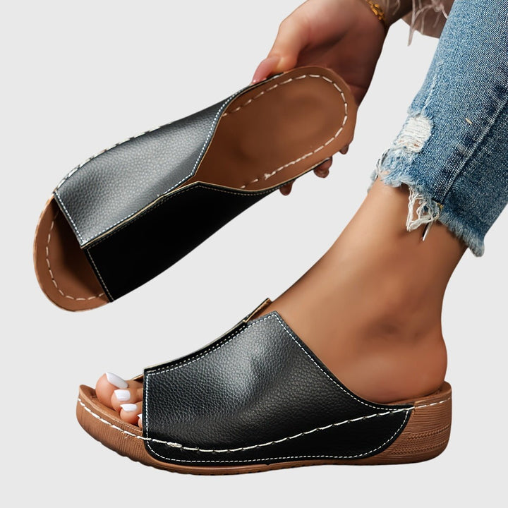 Women's Orthopedic Open-Toe Wedge Slip-On Sandals