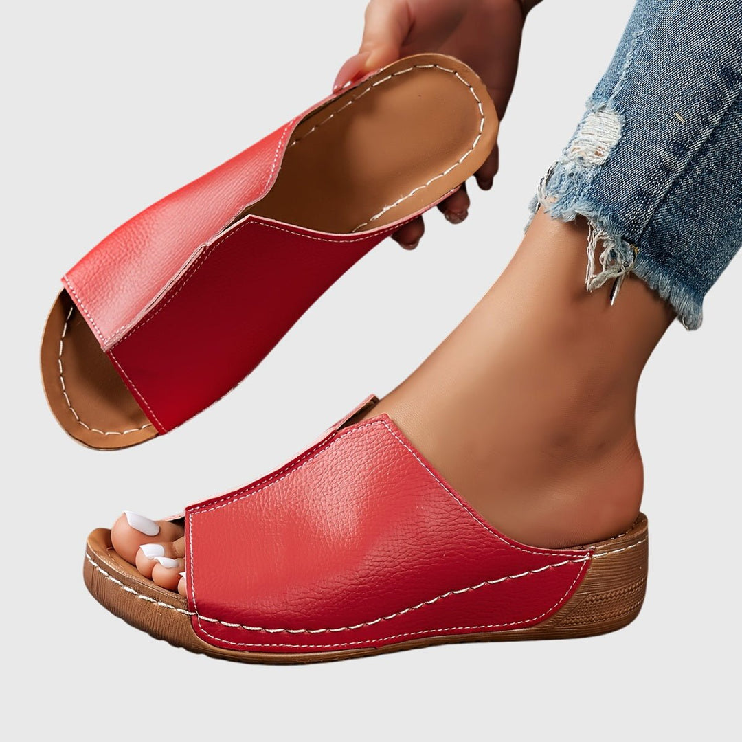 Women's Orthopedic Open-Toe Wedge Slip-On Sandals