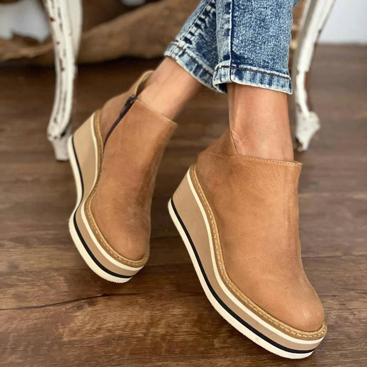 Women's Orthopedic Side-Zip Leather-Look Ankle Boots