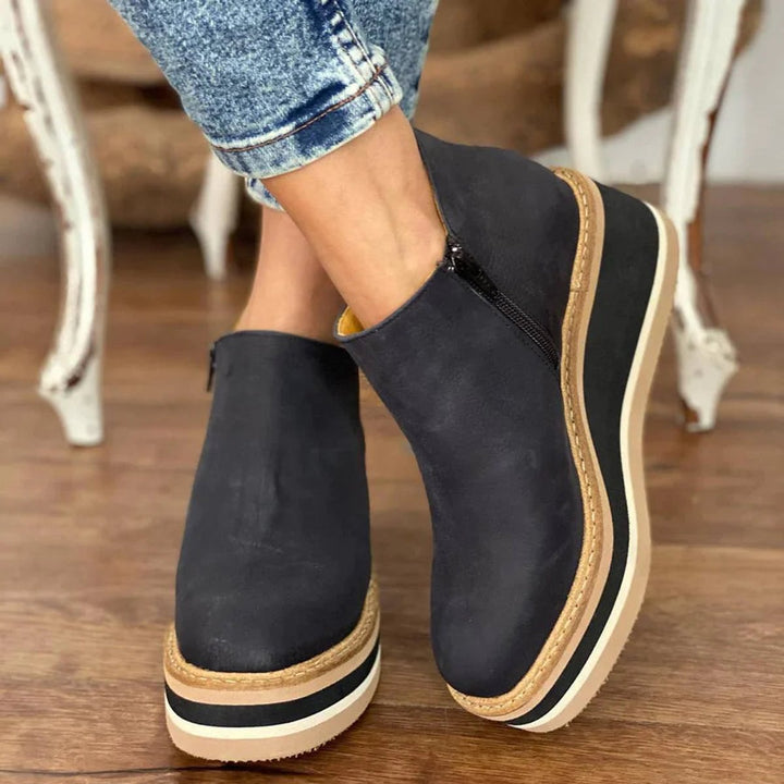Women's Orthopedic Side-Zip Leather-Look Ankle Boots