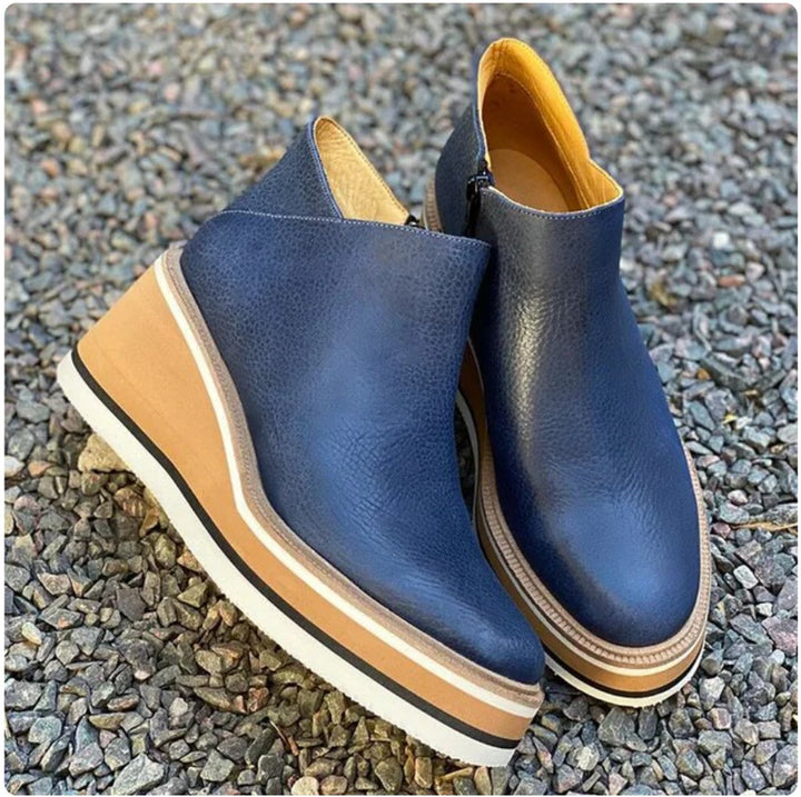 Women's Orthopedic Side-Zip Leather-Look Ankle Boots