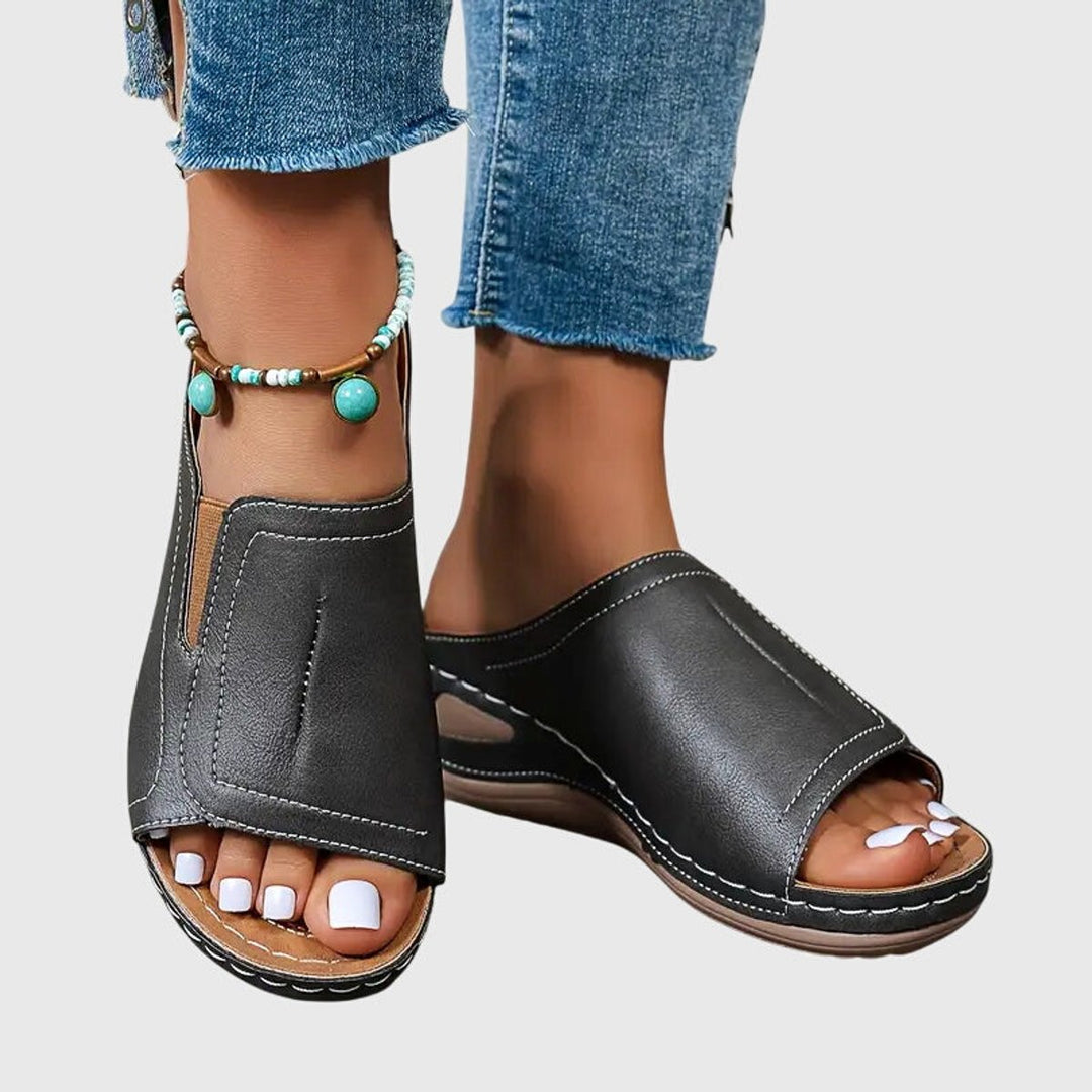 Women's Orthopedic Slip-On Wedge Sandals Open-Toe Slides
